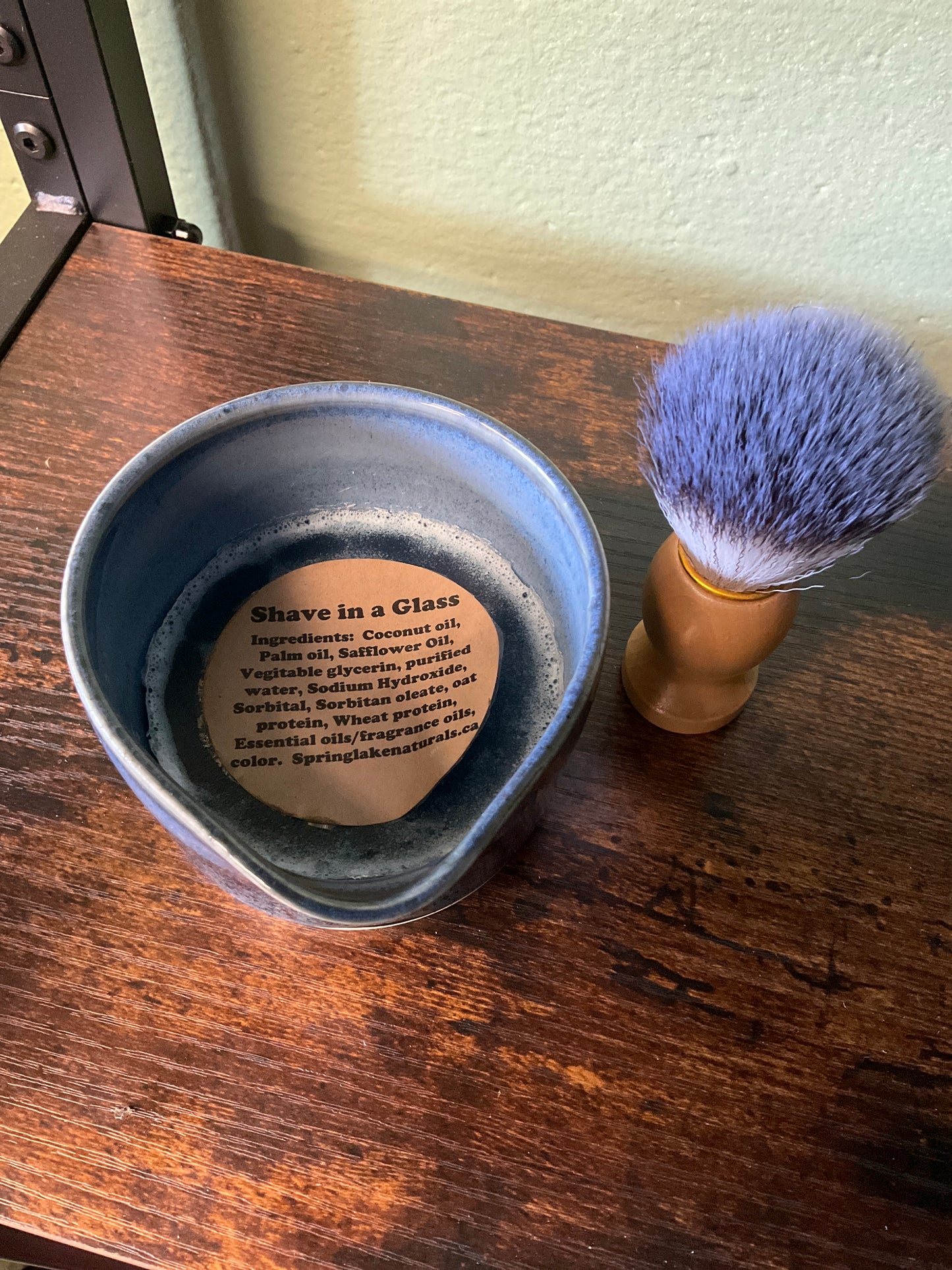 Shave in a glass with brush